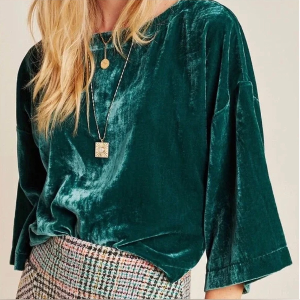 Cupcakes and Cashmere velvet blouse